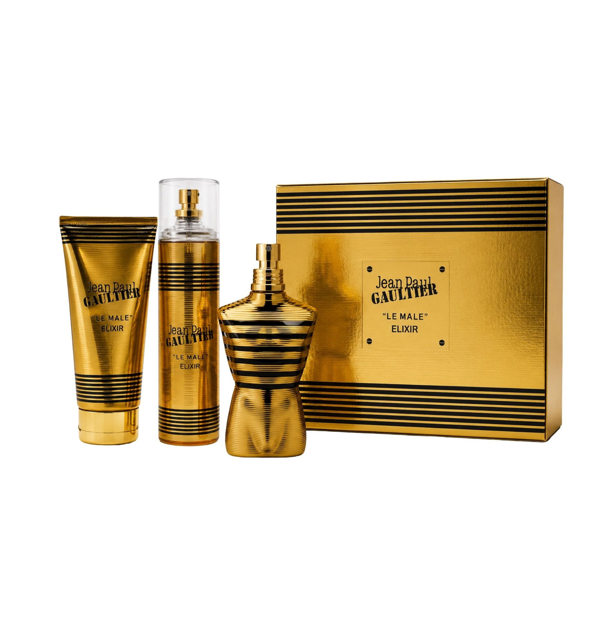 KIT CREMA + SPLAHS + PERFUME LE MALE ELIXIR (FEMENINO)